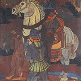 Сцена соколиной охоты (оборот картины «Царь Соломон»), 1923 г.